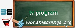 WordMeaning blackboard for tv program